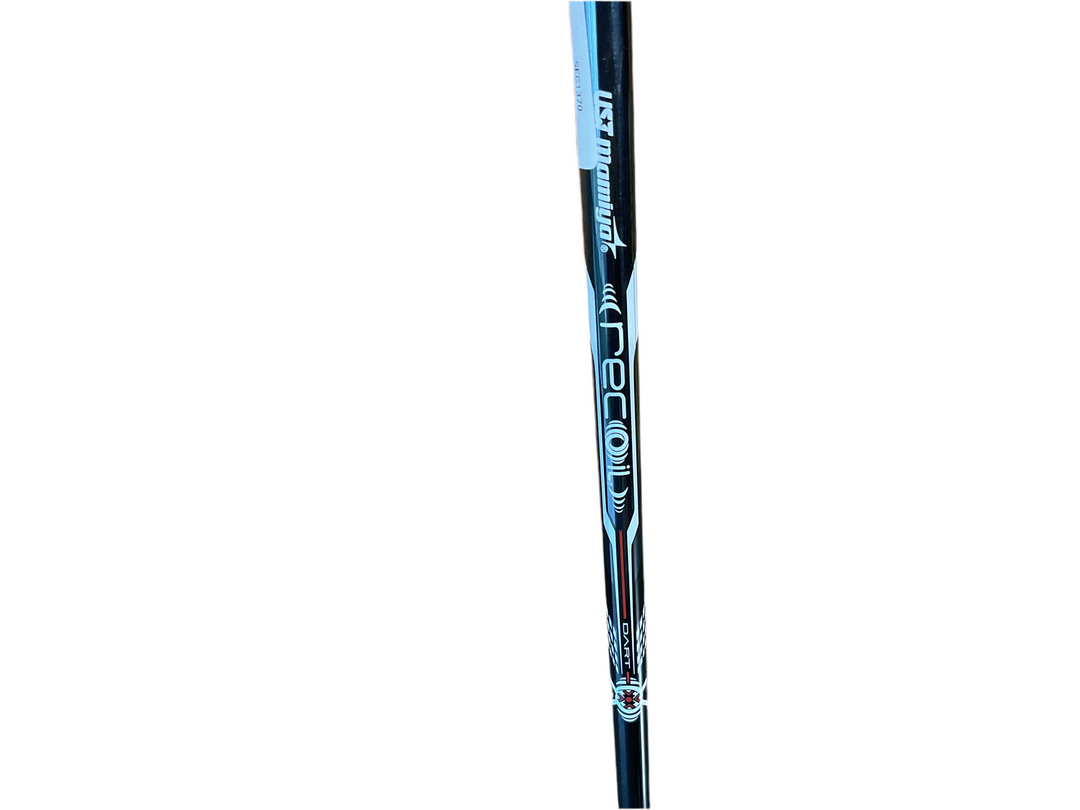 Black and silver golf club shaft with ’lst’ logo.