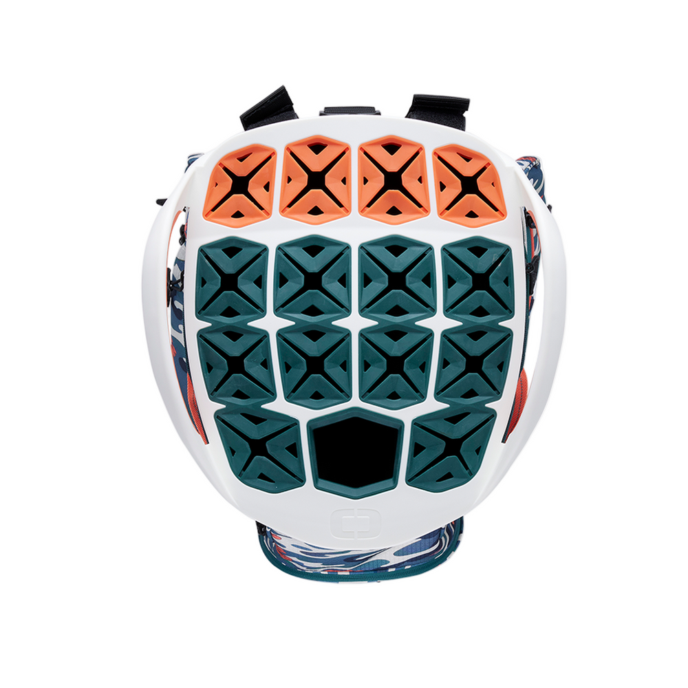 Ogio Silencer Cart Bag in Wave Camo with white orange geometric pattern