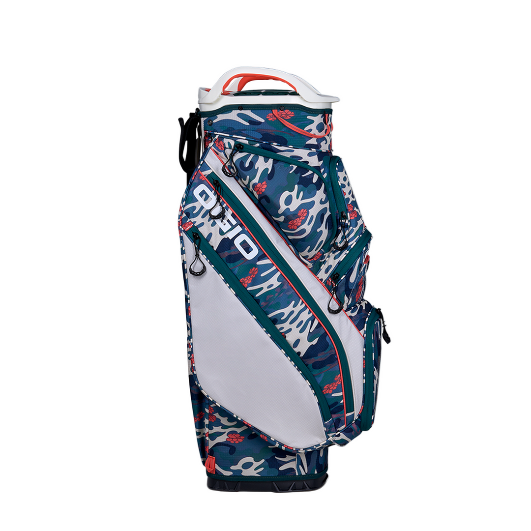 Ogio Silencer Cart Bag in Wave Camo with vibrant floral pattern