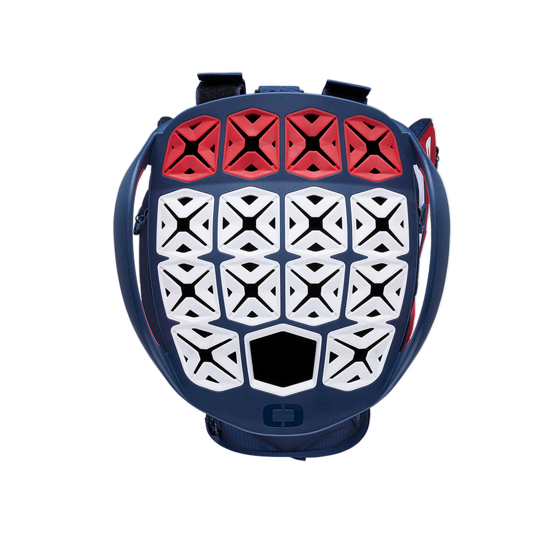 Ogio Silencer Cart Bag red white blue with silicone keypad