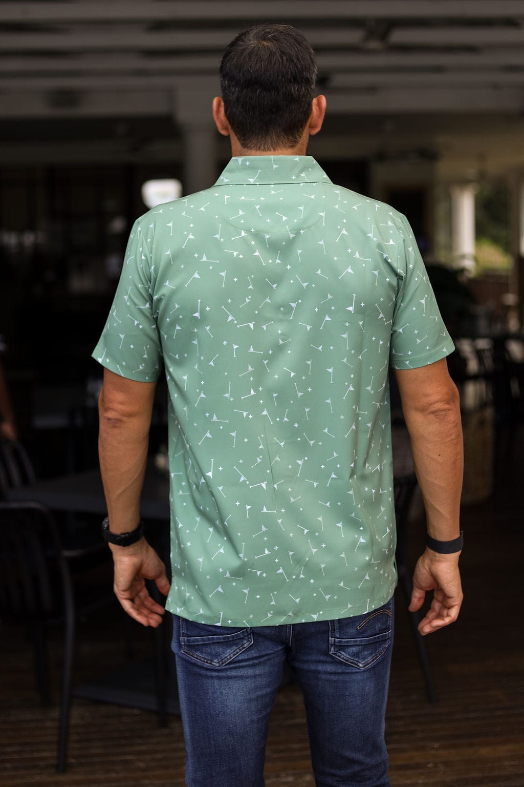 Custom Apparel Men`s Golf Shirt | Button-UP | Olive Aces