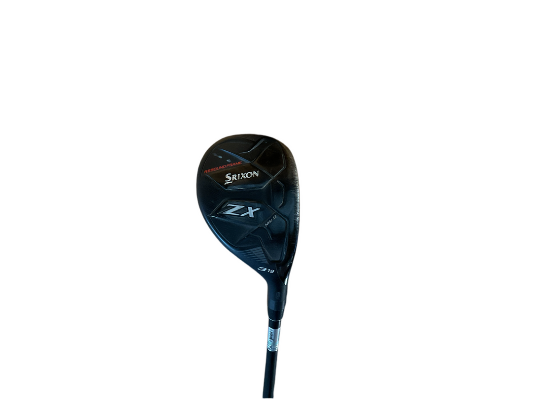 Black srixon zx golf driver with white text and silver accents.