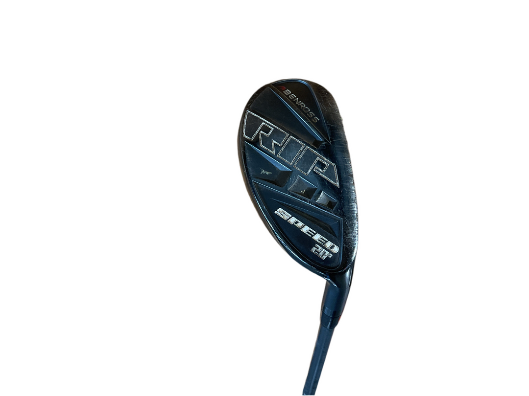 Black and silver golf club head with ’rip speed 501’’ branding.