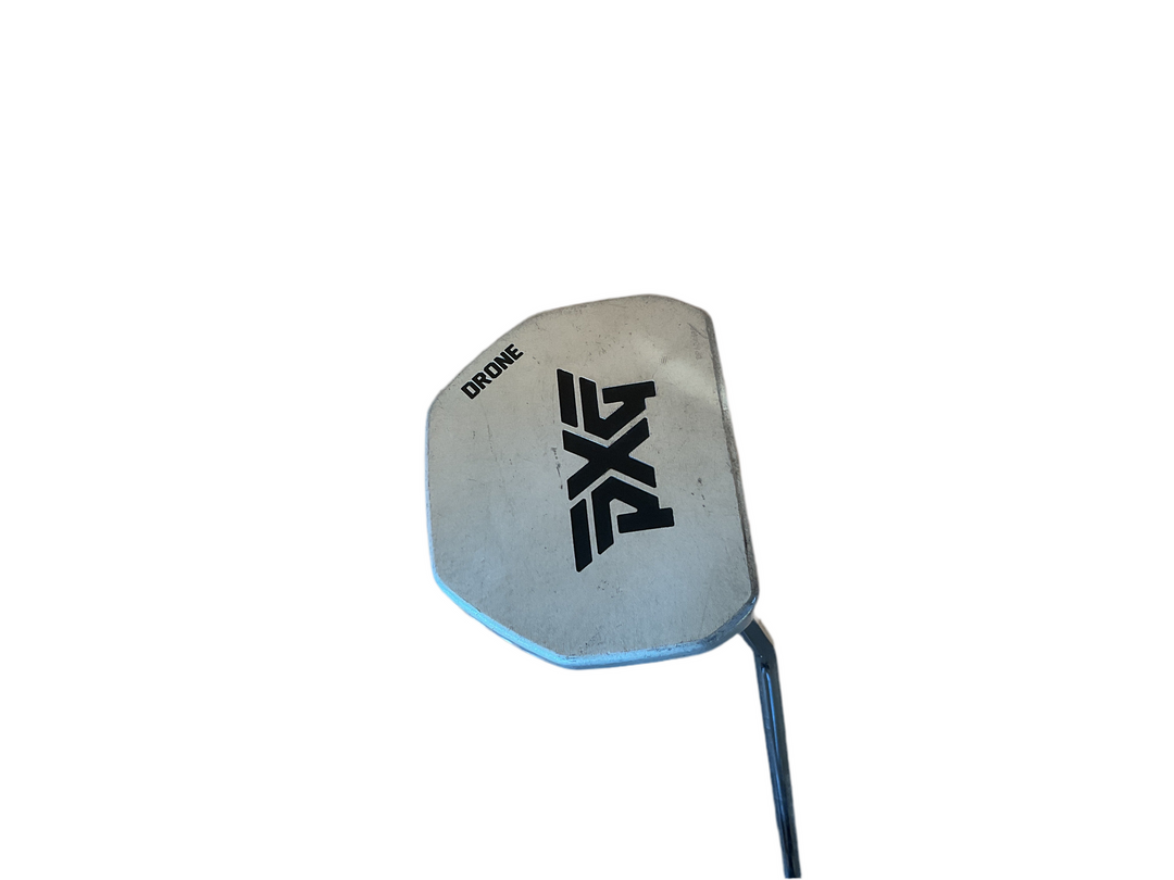 Pxg golf club head cover in white with black logo.