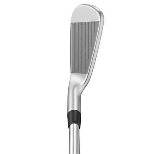 2019 callaway chrome soft iron golf club, silver head with black grip.