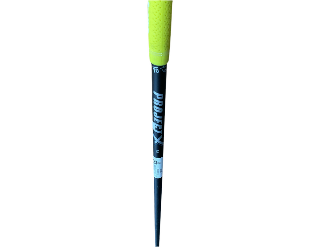 Neon yellow and black golf club grip with ’puma’ branding.