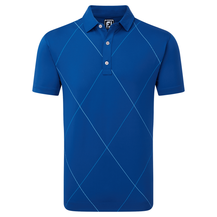 Footjoy Men`s Golf Shirt | EU Raker Print | Deep Blue