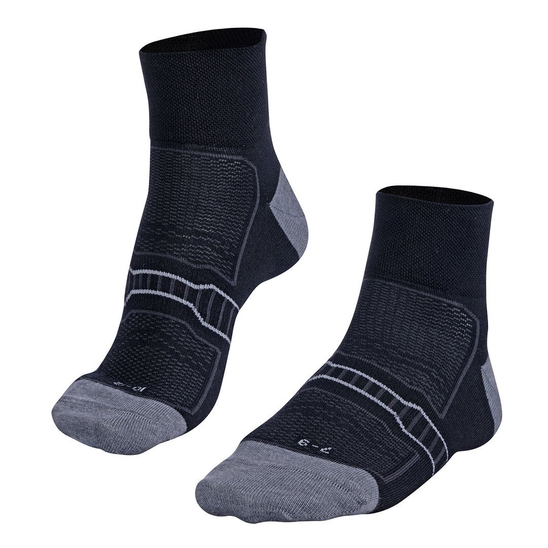 Falke Golf Socks Ultralight Anklet in black gray with white stripes