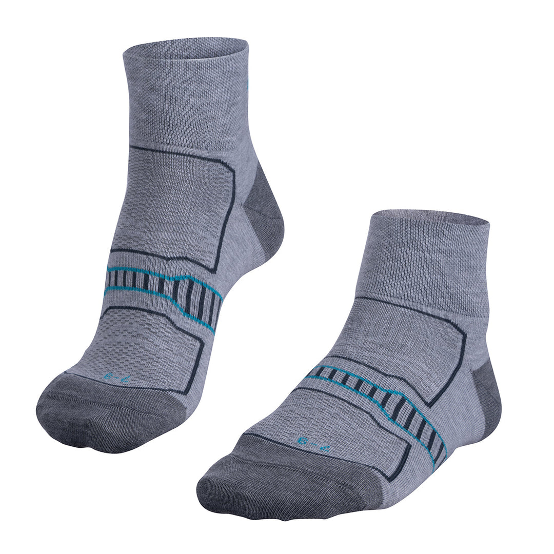 Falke Ultralight Anklet Golf Socks in charcoal gray with teal accents and grip texture