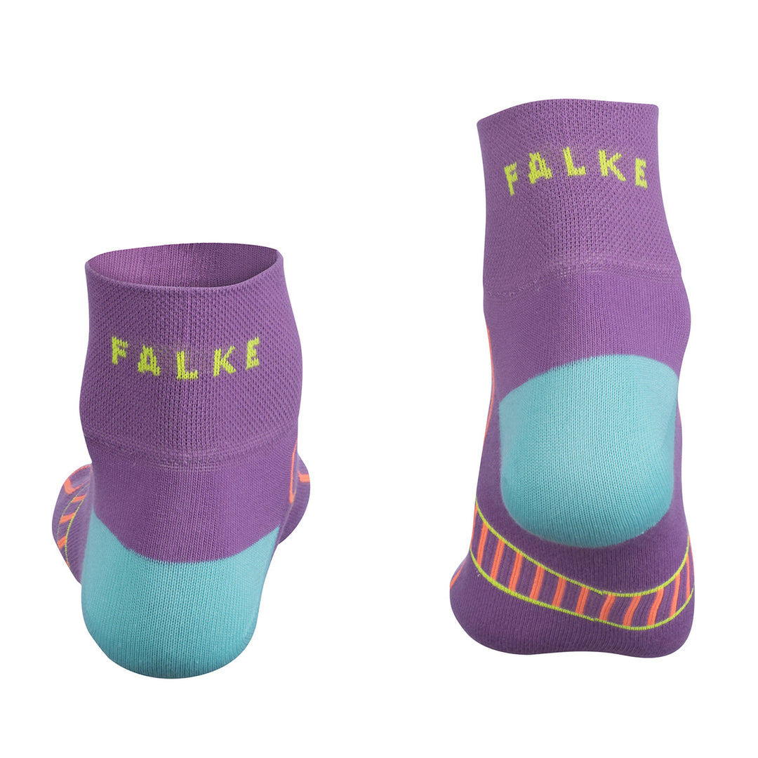 Falke Golf Socks Ultralight Anklet in purple and teal with yellow design