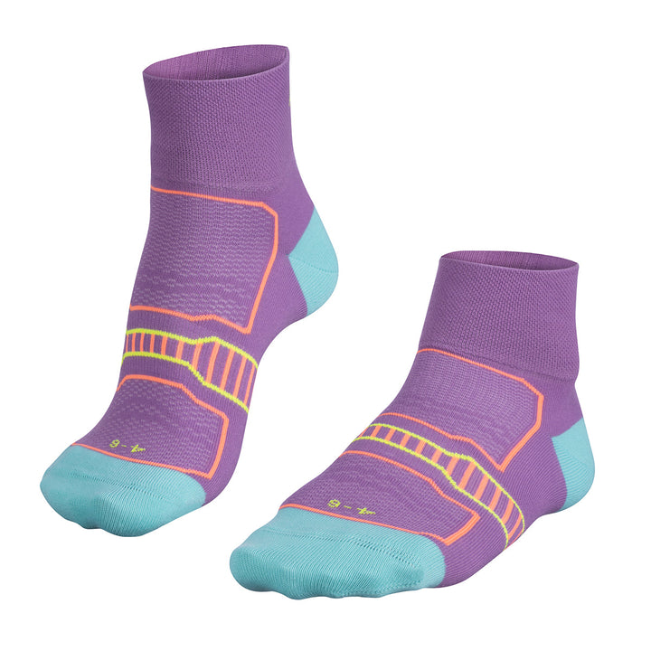 Falke Golf Socks Ultralight Anklet in purple, teal with orange accents