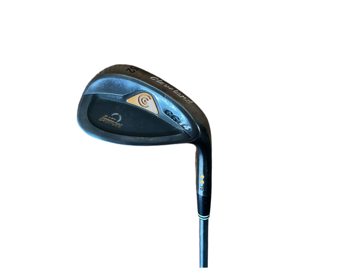 Black and gold wedge golf club with a sleek design, featuring the taylormade brand.