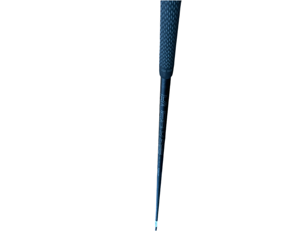 Dark blue textured golf club grip with white logo