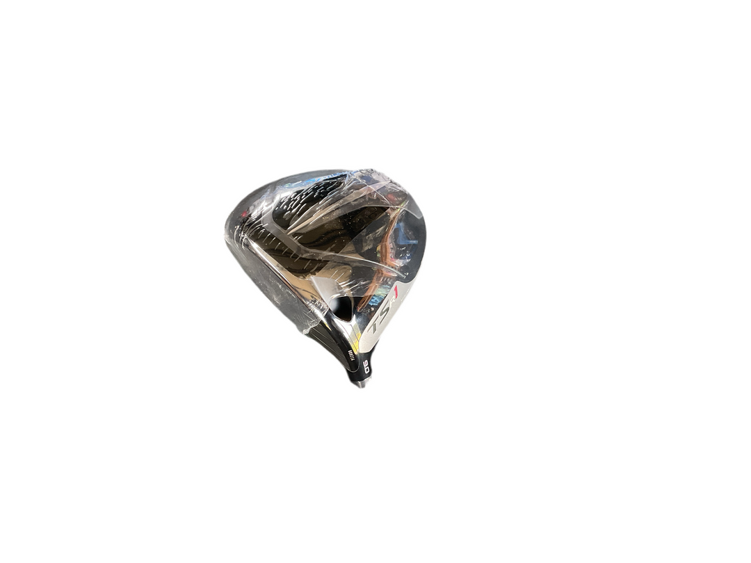 Silver golf club head cover with black accents and a shiny metallic finish.