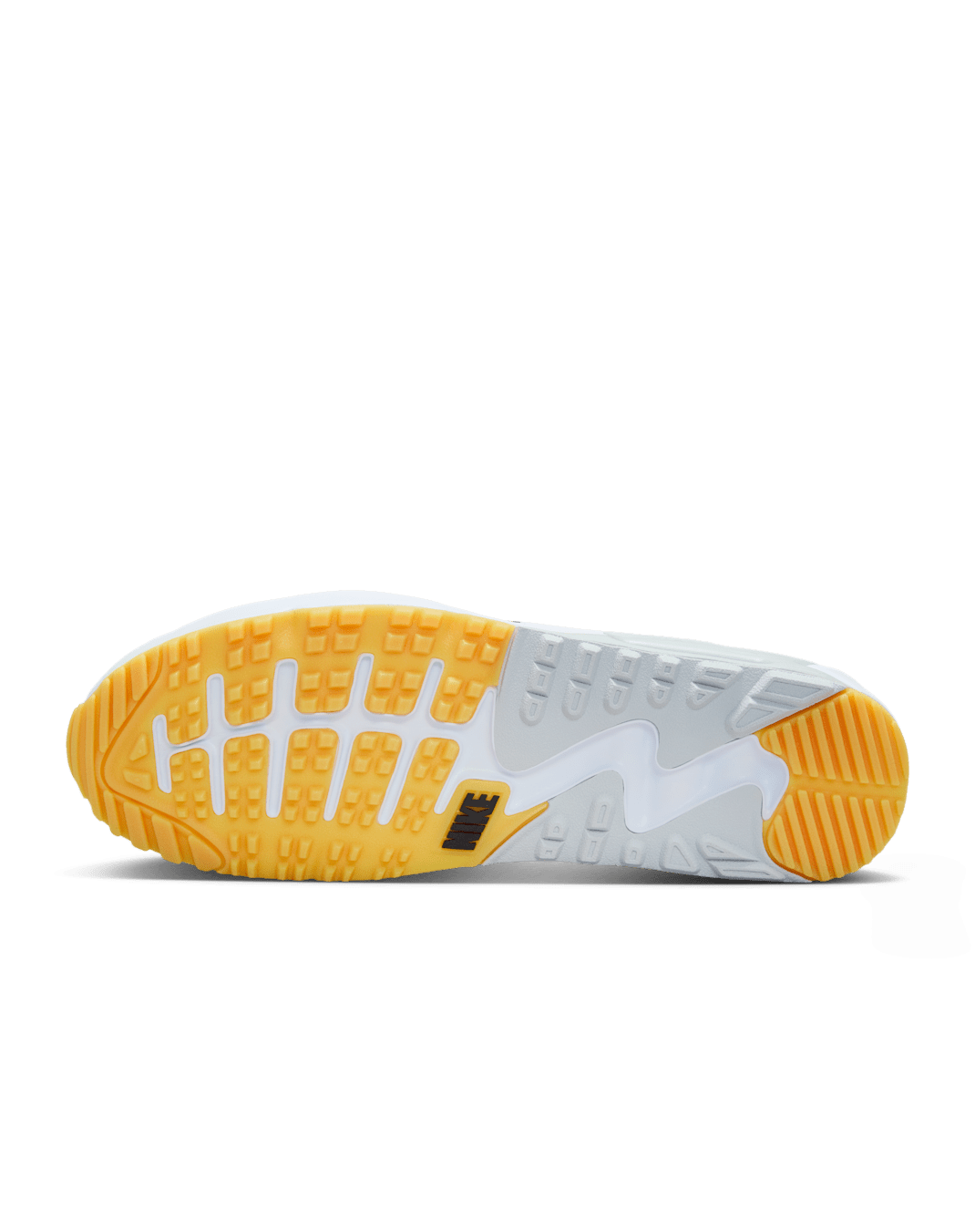 White Nike Air Max 90 G mens golf shoes with black swoosh