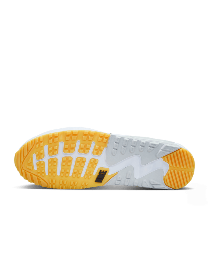 White Nike Air Max 90 G mens golf shoes with black swoosh