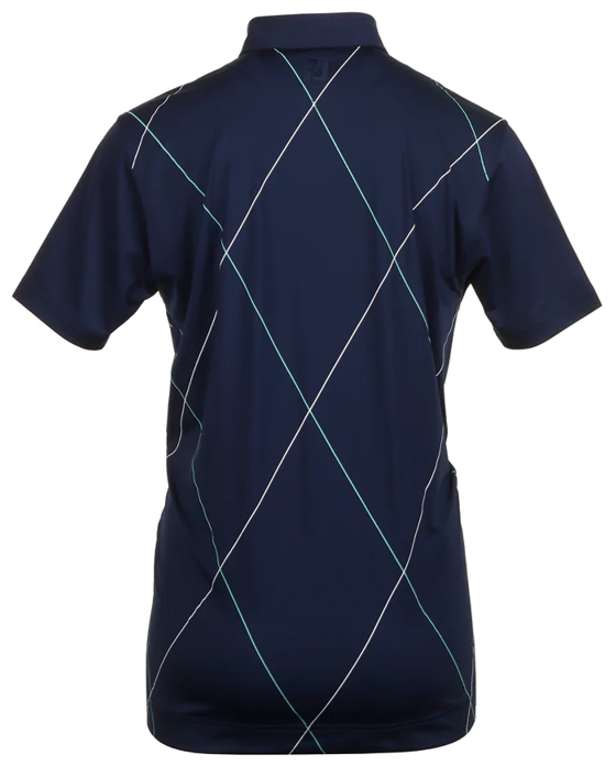 Footjoy Men`s Golf Shirt | EU Raker Print | Navy