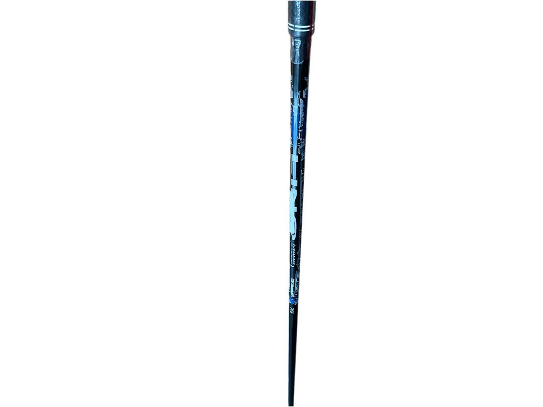 Black and blue golf club shaft with white grip, likely a callaway model.