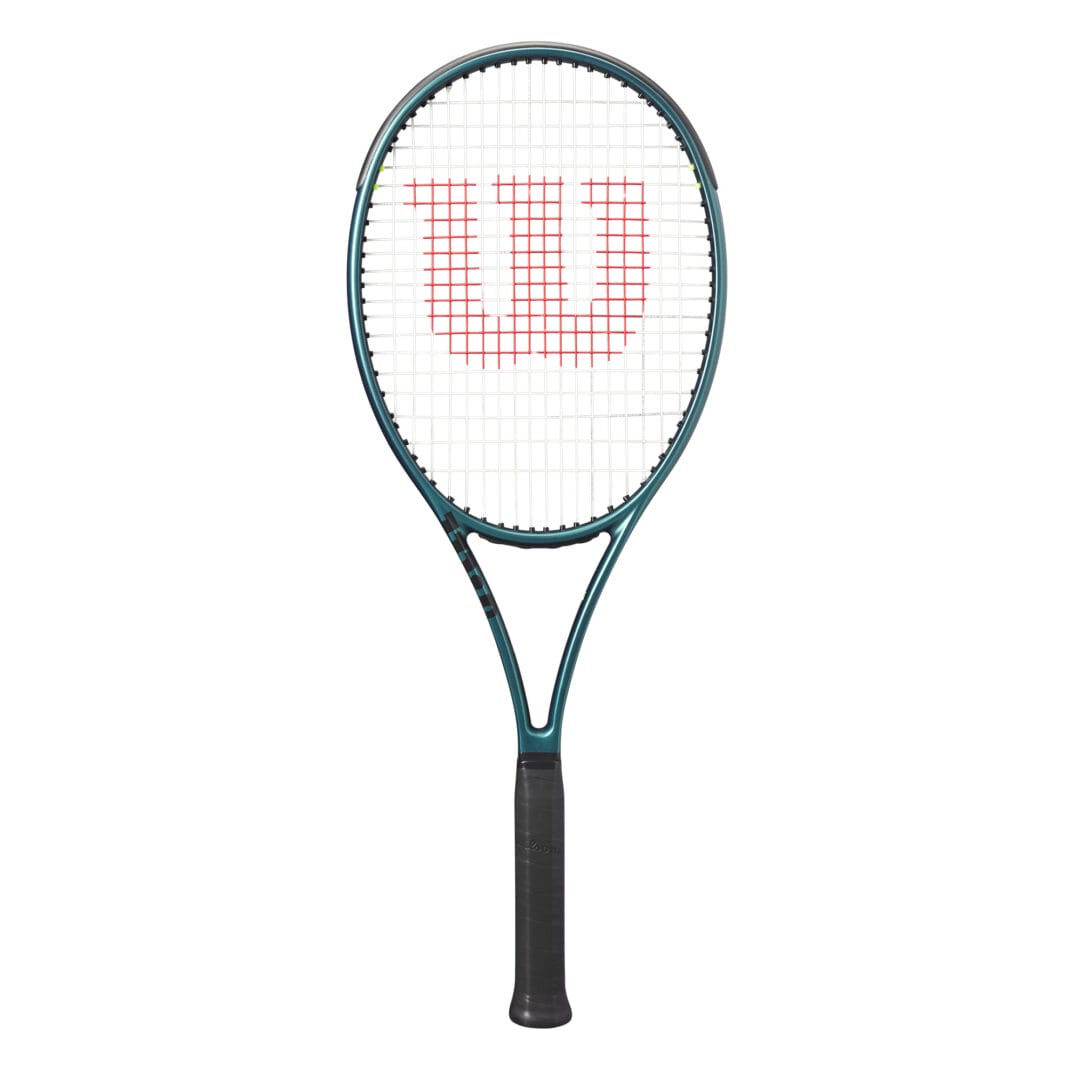 Wilson Blade 98 18x20 305g V9 tennis racket with green frame and black handle
