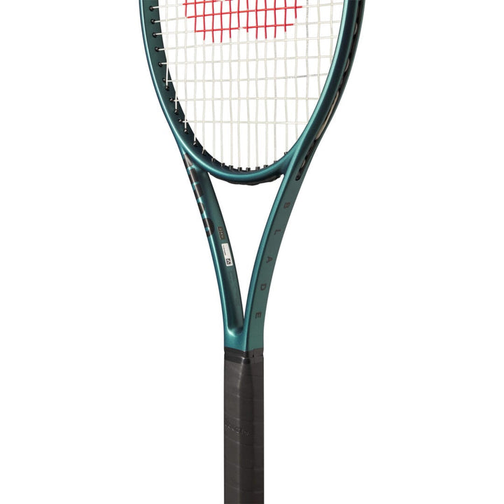 Wilson Blade 98 18x20 305g V9 tennis racket with green black frame white strings