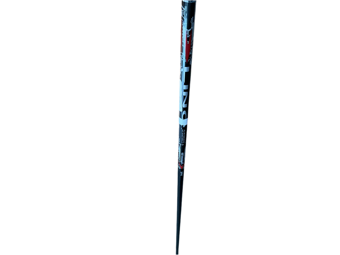 Black and white golf club with red accents, likely a driver or fairway wood.