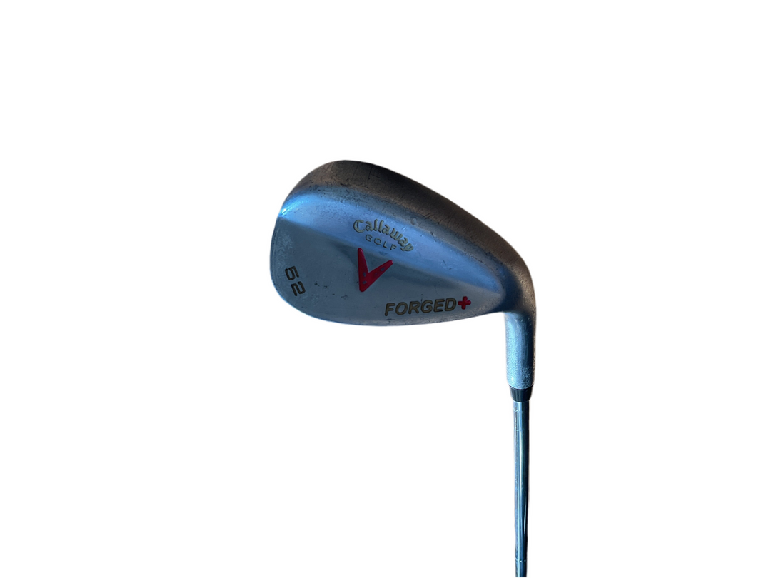 Callaway forged+ wedge, black and silver head with a blue shaft.