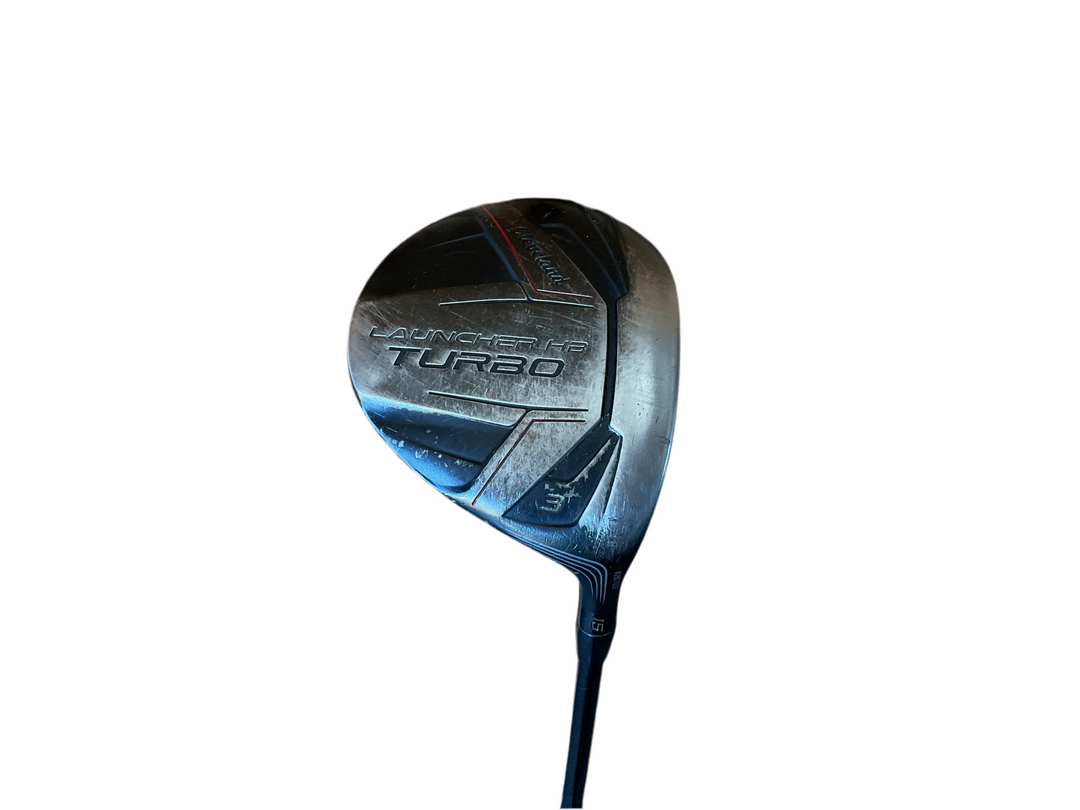 Black and silver golf club head with ’turbo’ branding.
