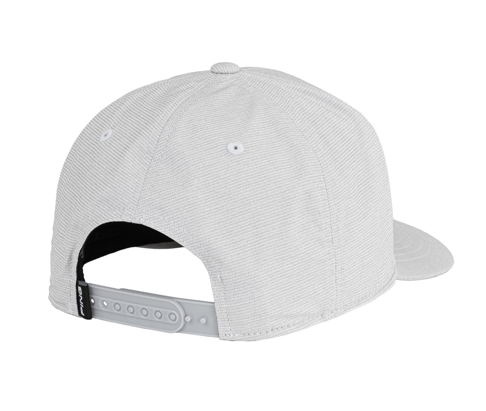 White nike swoosh cap with adjustable strap and button closure.