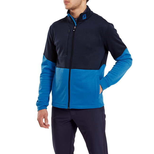 MEN'S FOOTJOY SWEATER EU COLOUR BLOCK FULL ZIP | NAVY/BLUE