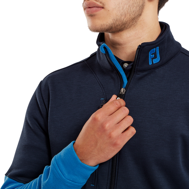 MEN'S FOOTJOY SWEATER EU COLOUR BLOCK FULL ZIP | NAVY/BLUE