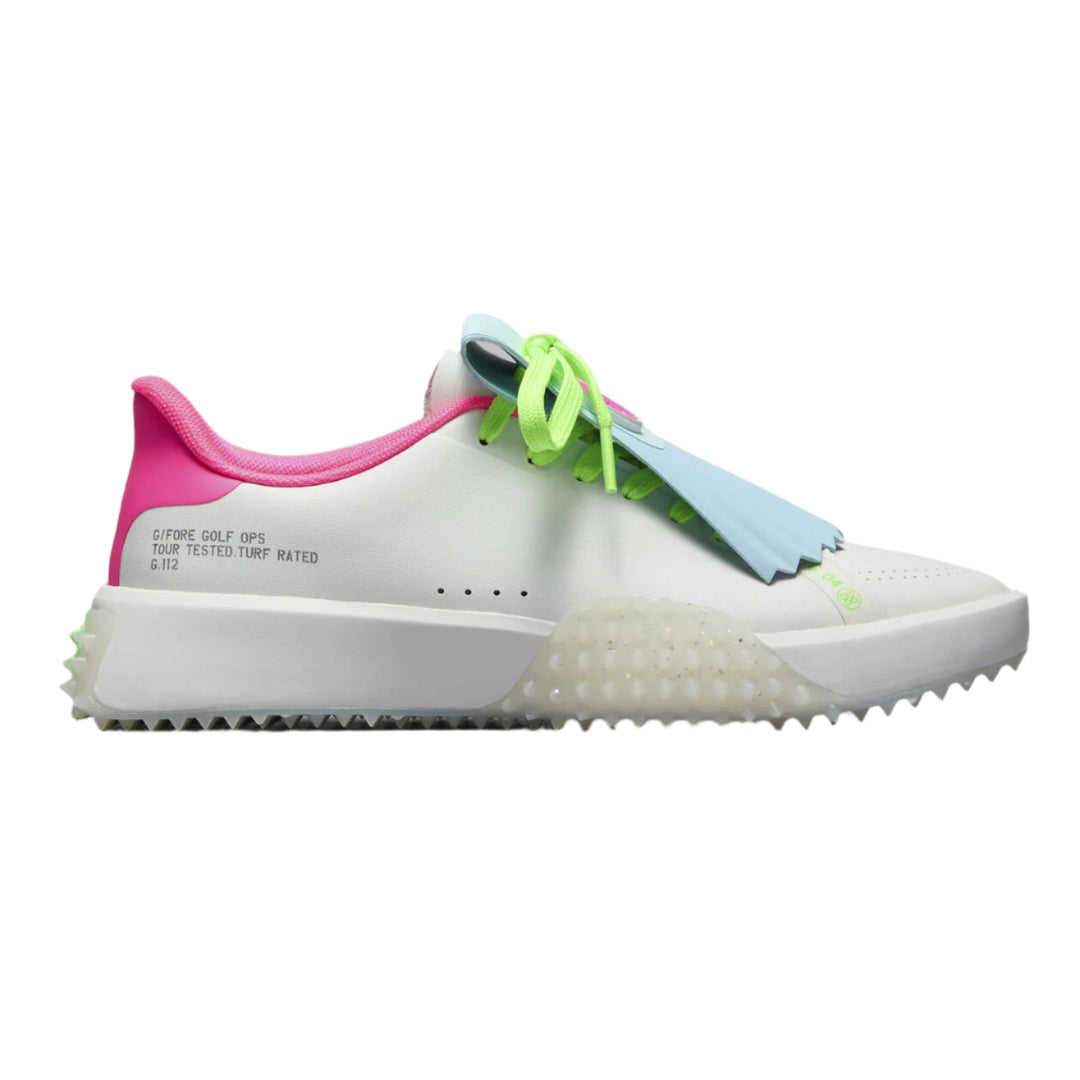 G Fore Women`s Golf Shoe | G.112 Leather Kiltie | Snow/Multi