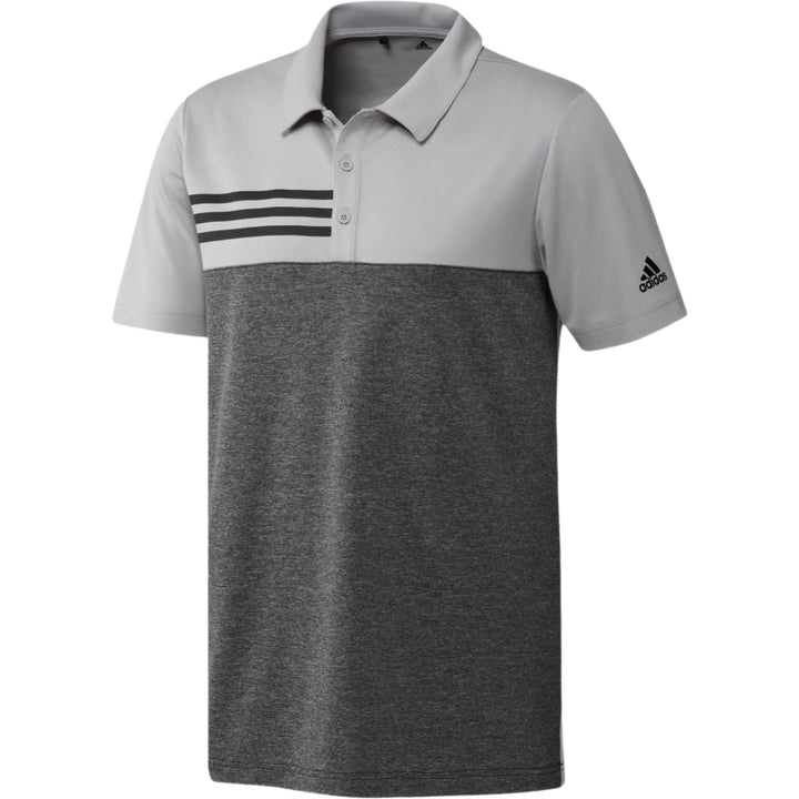 Adidas Men's Golf Shirt | 3 Stripe Block | Grey/Grey