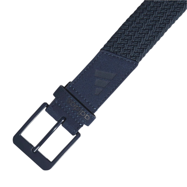 Adidas golf navy blue woven belt with silver buckle.