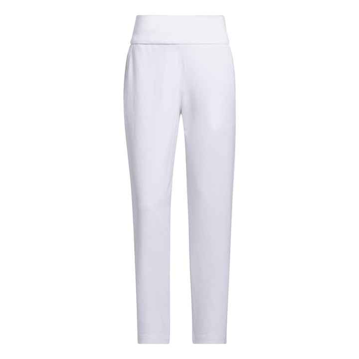 White leggings with a high waistband and slim fit design.