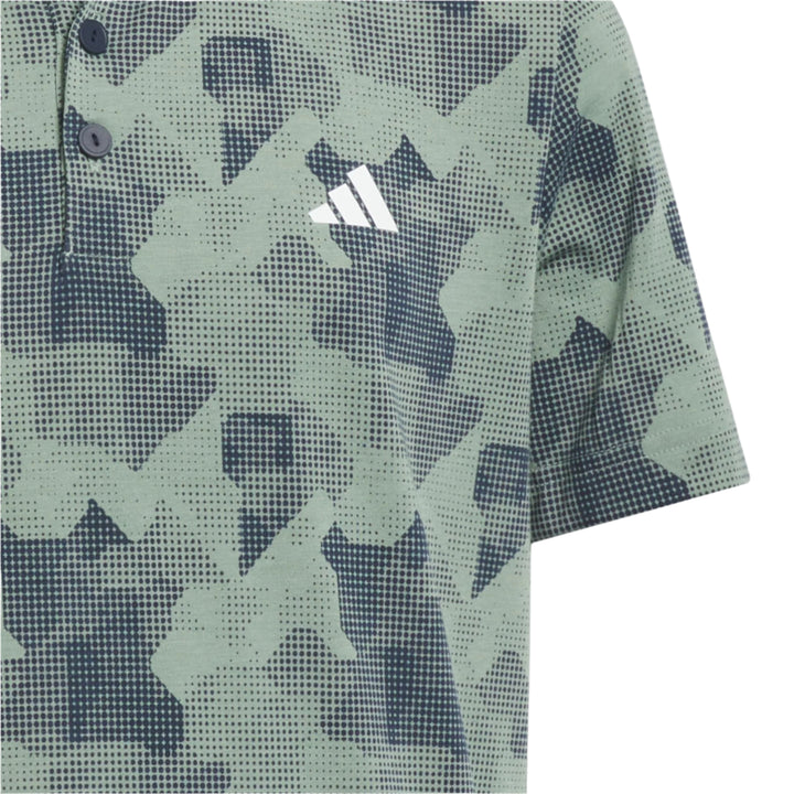 Adidas Junior Boy's Golf Shirt | B Script Polo | Green/Navy