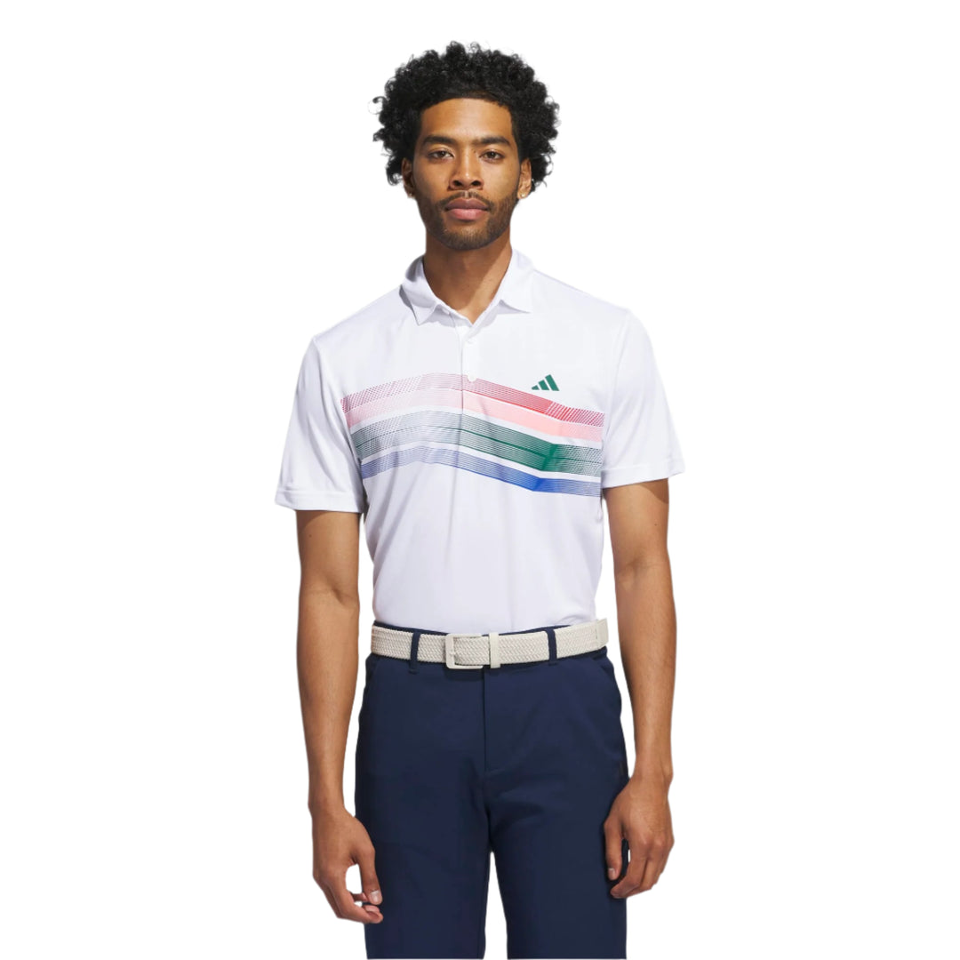 Adidas Men's Golf Shirts | Core Chest Stripe | White