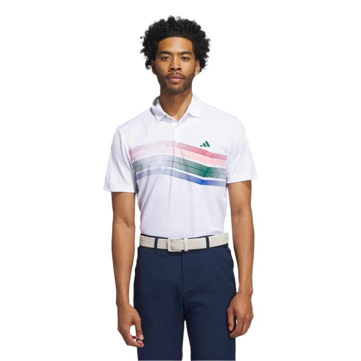 Adidas Men's Golf Shirts | Core Chest Stripe | White