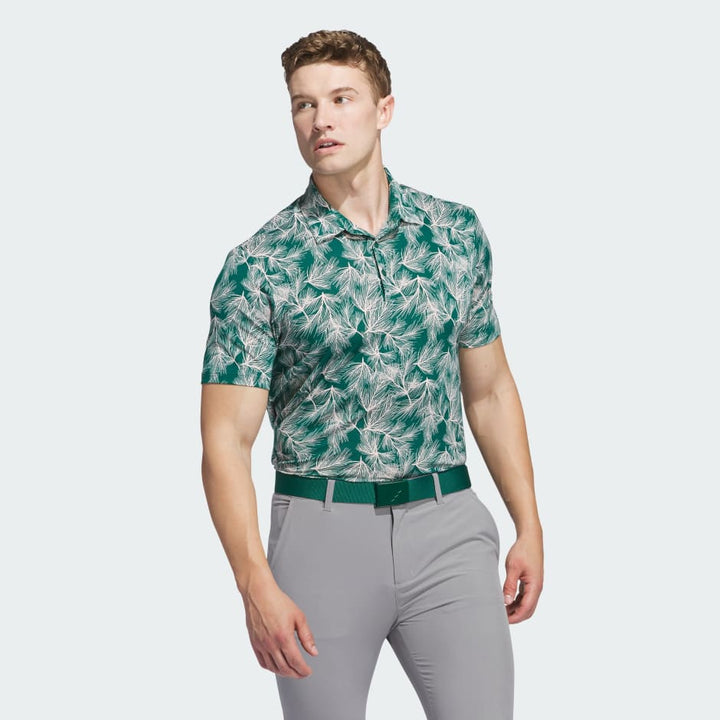 Adidas Men's Golf Shirt | Pine Print | Green