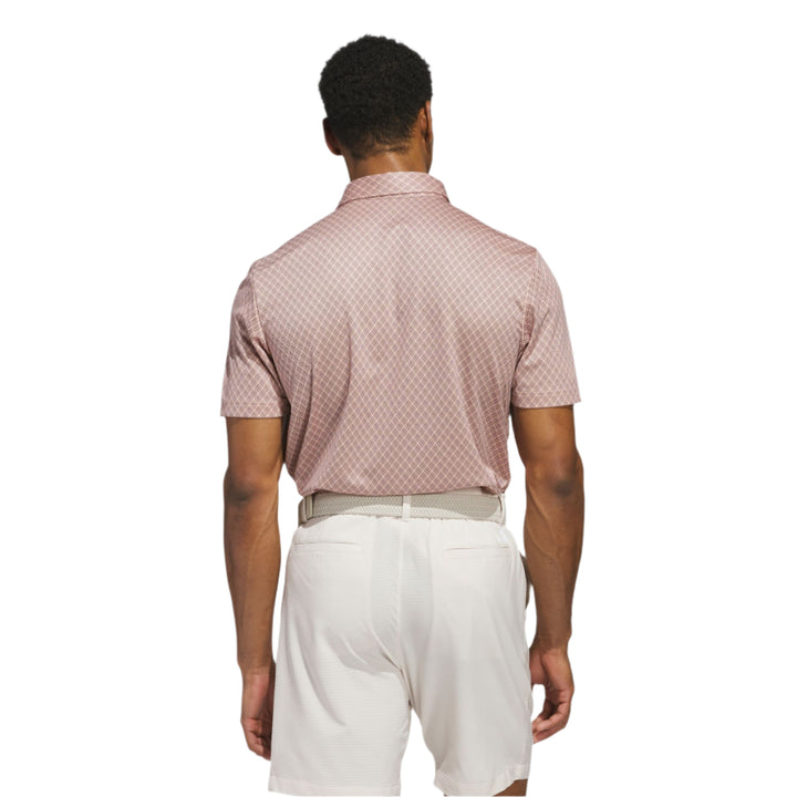 Adidas Men's Golf Shirt | Polo Core Print | Ruby/White