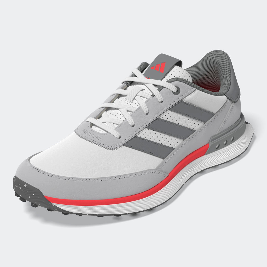 Adidas Men's Golf Shoes | S2G Leather Spikeless | White/Grey/Red