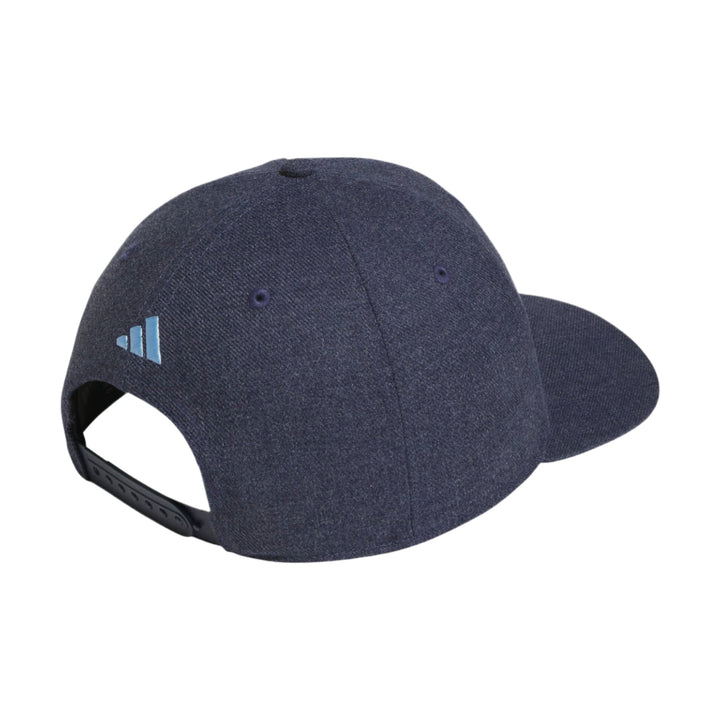 Navy blue adidas baseball cap with adjustable strap and small logo on the front.