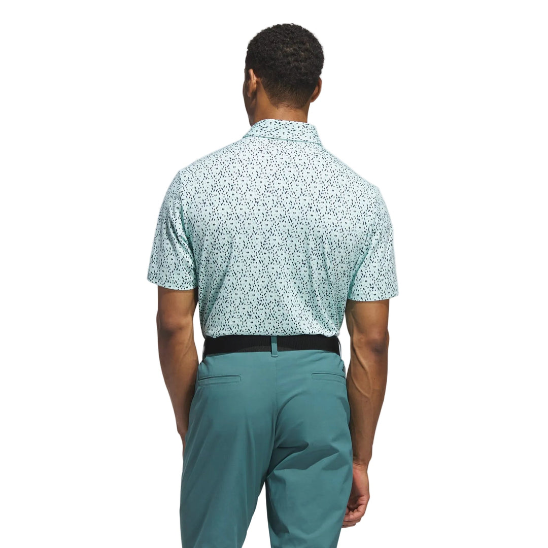 Adidas Men's Golf Shirt | Ultimate365 Micro Argyle Polo | Semi Flash Aqua / Collegiate Navy