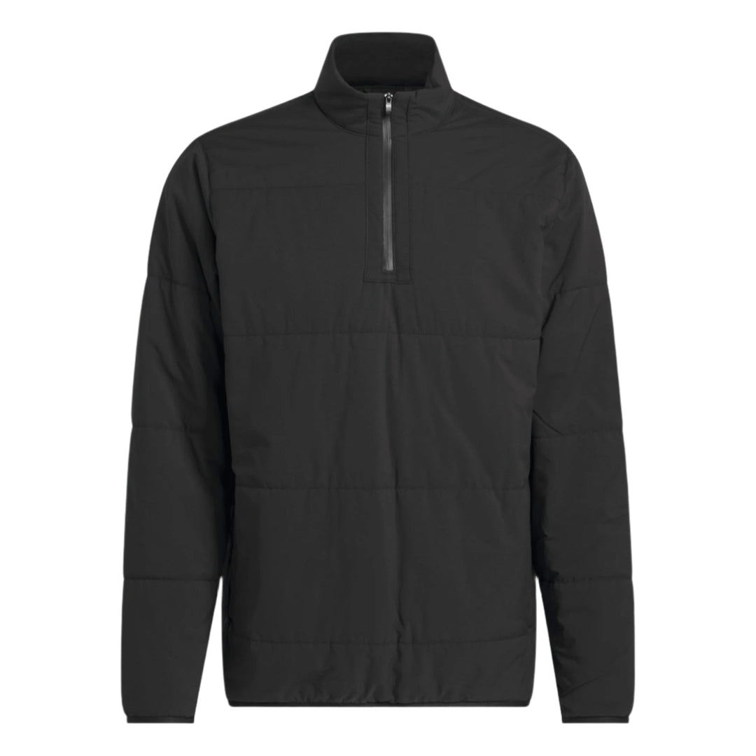 Black zip-up jacket with a high collar and long sleeves.