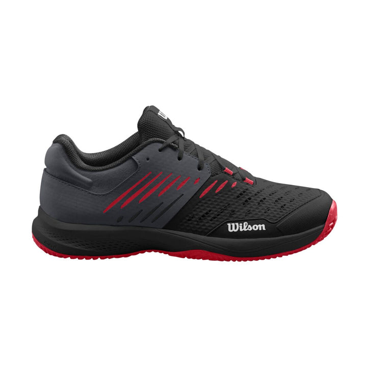 Wilson Kaos Comp 3.0 black red mens tennis shoe with mesh upper