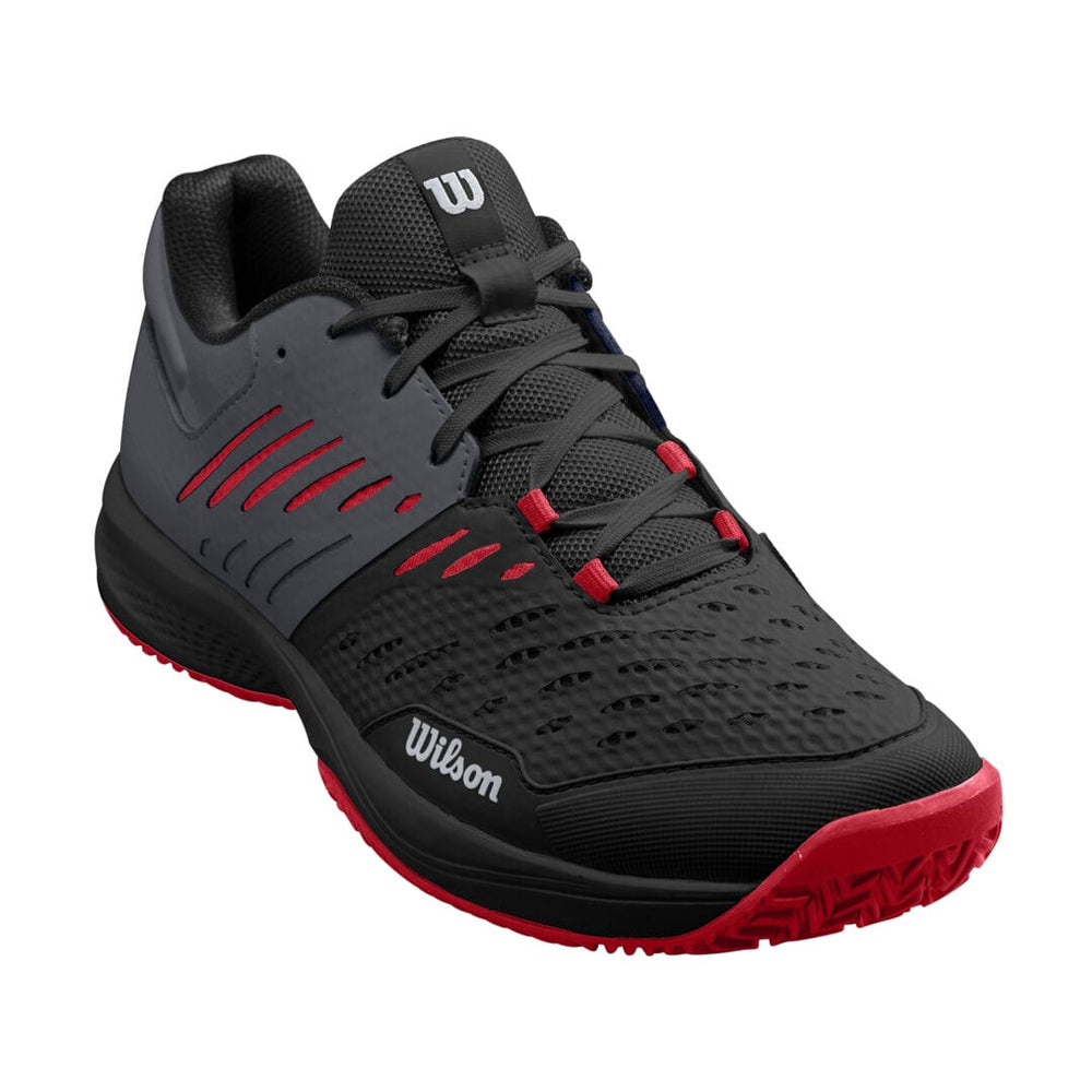 Wilson Kaos Comp 3.0 black red mens tennis shoe with mesh upper