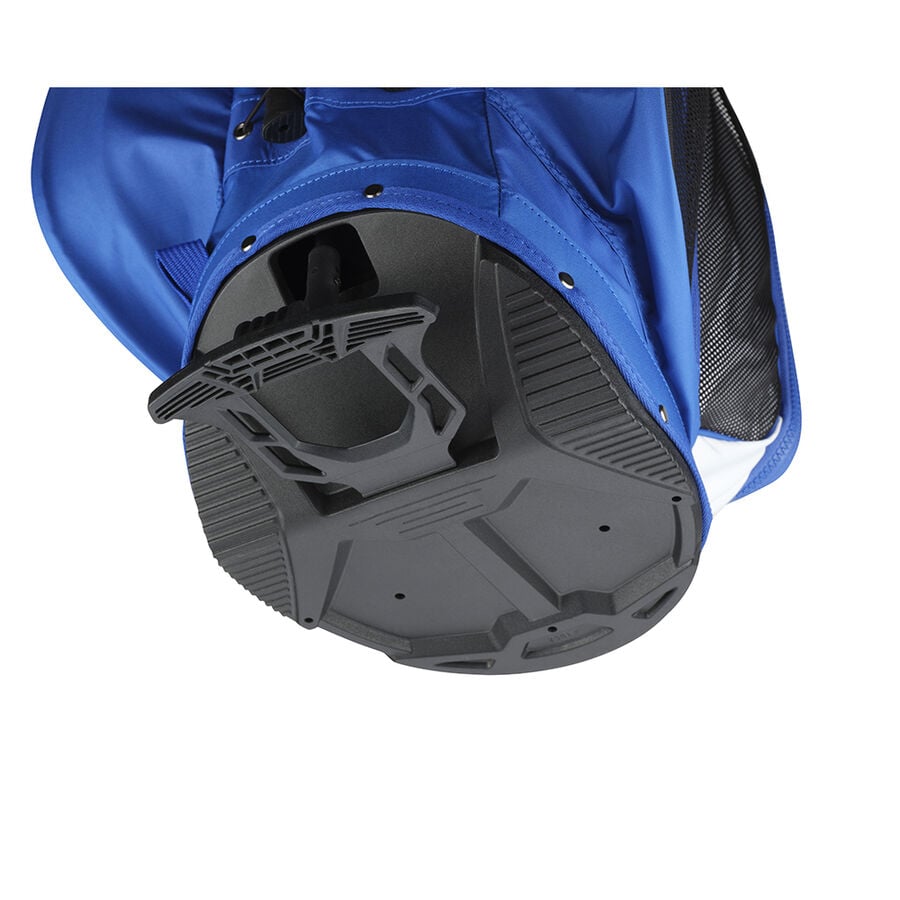 Mizuno K1LO 22 blue/white golf stand bag, royal blue black nylon with gray accents