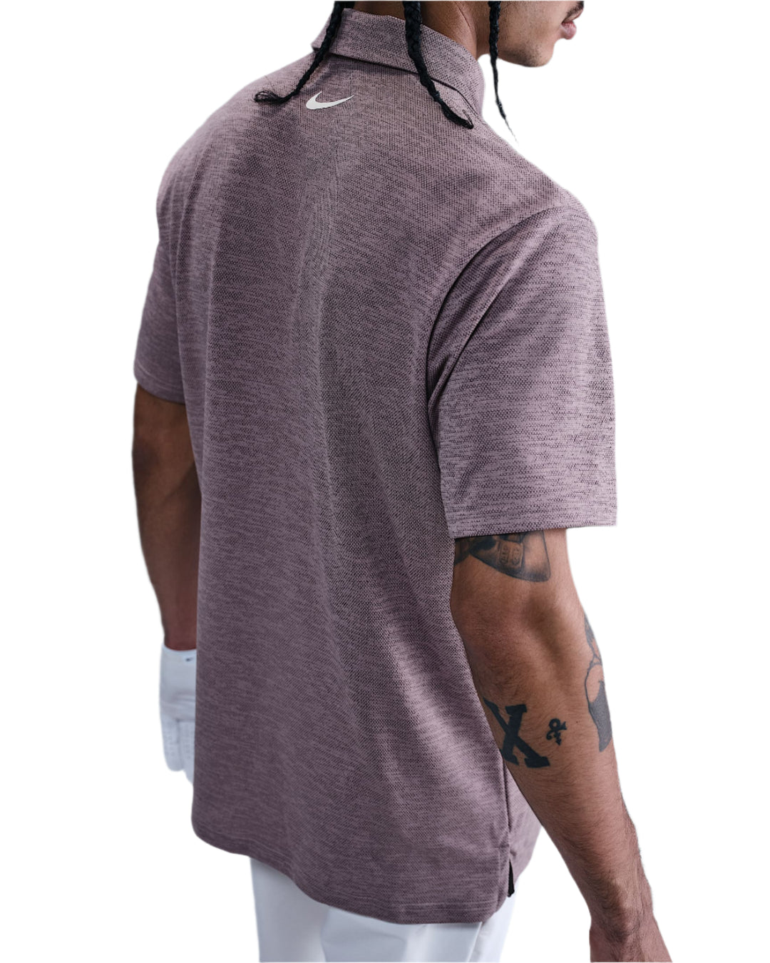 Nike Men's Golf Shirt | Tour Polo Jacquard | Taupe Grey/Cave Purple