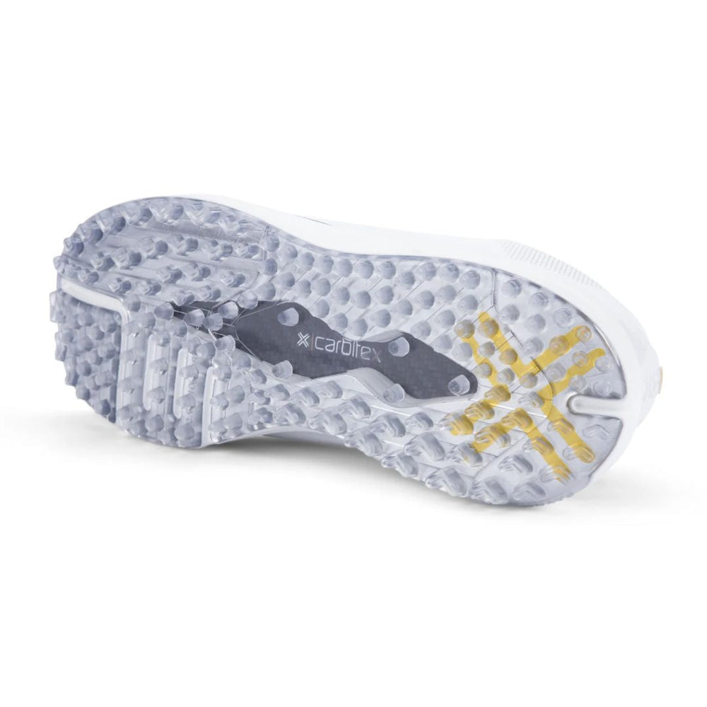 Payntr Mens Match Day white and yellow golf shoes with Cardiff spikes