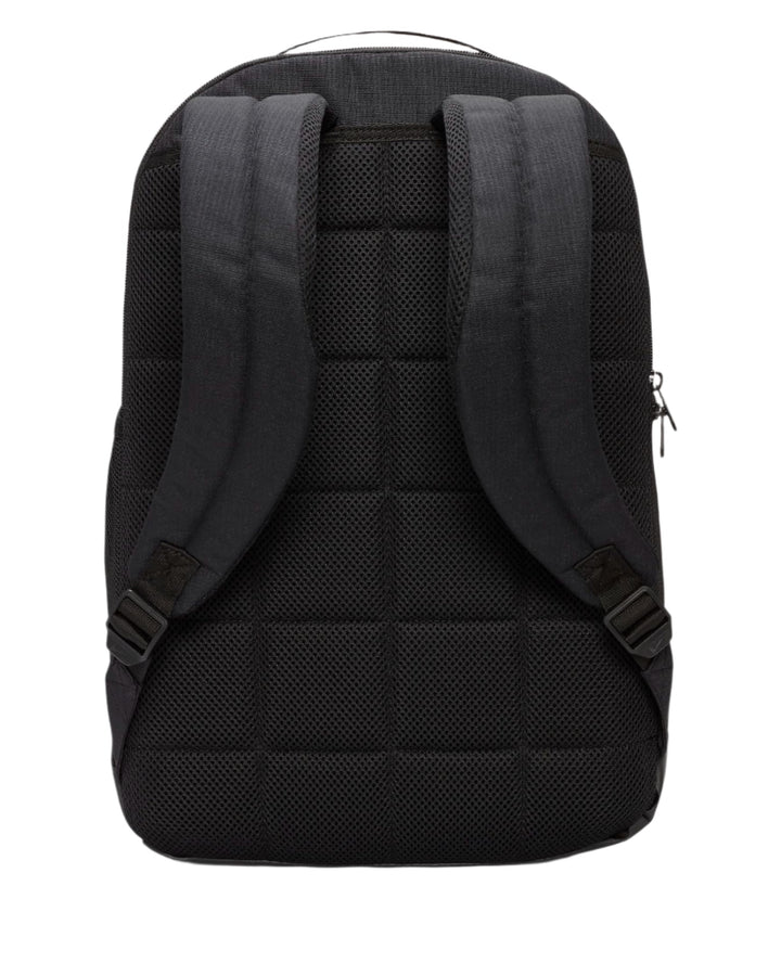 Black mesh backpack with padded straps and zipper closure.