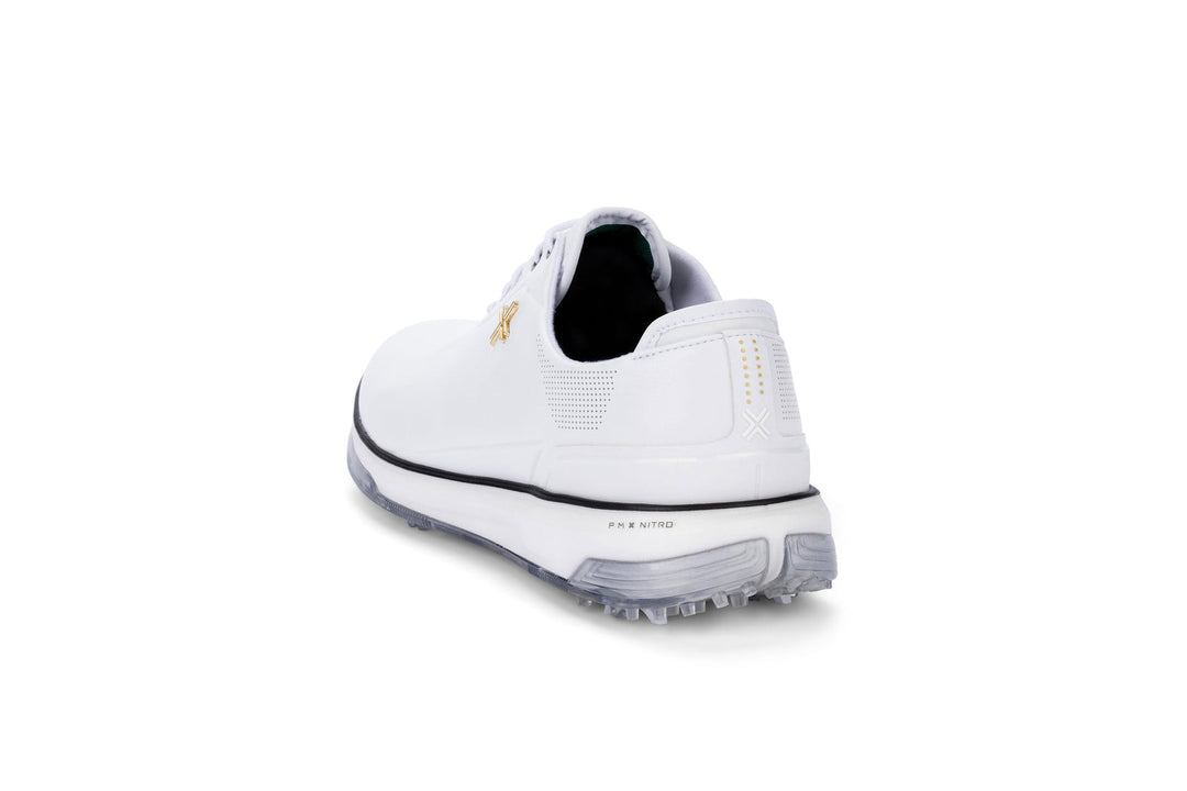Payntr Mens 87 SC White Black Golf Shoe with Textured Sole